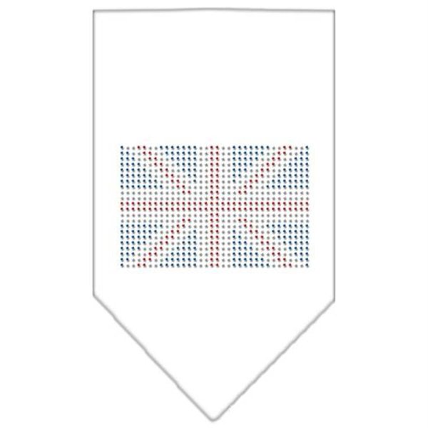 Unconditional Love British Flag Rhinestone Bandana White Large UN801053